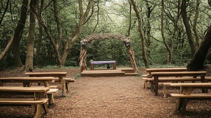 Rustic Woodland Wedding Ceremony