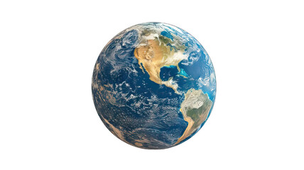 Fototapeta premium A Detailed View of Earth Featuring Continents, Oceans, and Realistic Textures Clearly Showcasing Our Planet's Geography and Natural Beauty