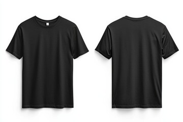 Fototapeta premium Black Tshirt Mockup Front and Back Isolated created with Generative AI