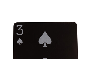 card deck gambilng three isolated on white background