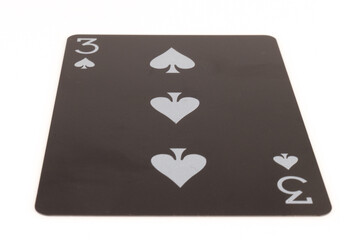 card deck gambilng three isolated on white background