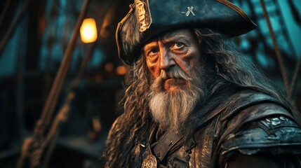 Fototapeta premium pirate character ship sailor portrait
