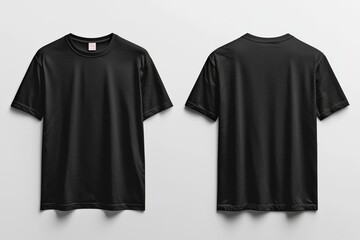 Fototapeta premium Black Tshirt Mockup Front and Back Isolated created with Generative AI