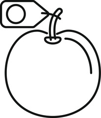 Simple vector of a genetically modified apple with a label attached