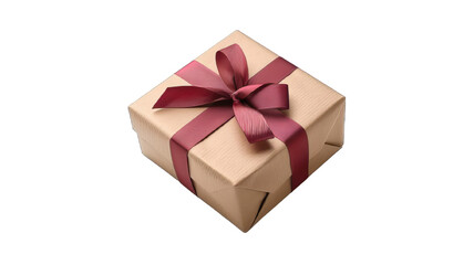 Obraz premium A Beautifully Wrapped Gift Box With a Red Ribbon on a White Background