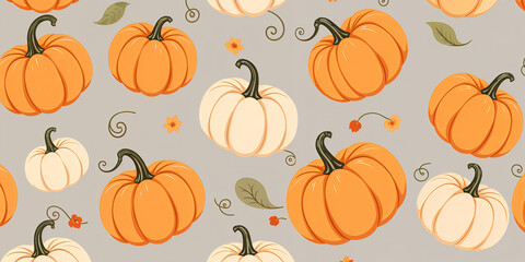 seamless pattern with pumpkins
