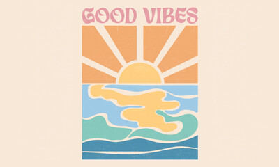 Beach good vibes. Beach modern abstract art. Enjoy beach life. Sunshine paradise graphic print design. Enjoy beach life. Summer vibes artwork. Surf club design.