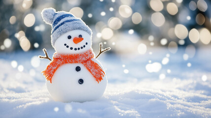 Jolly snowman festive scarf hat