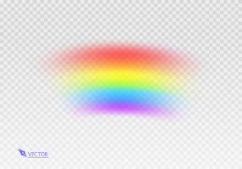 Graphic rainbow with transparent background  Shape arch realistic isolated on white transparent background. Colorful light and bright design element Vector illustration