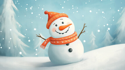 snowman festive scarf hat