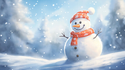 Jolly snowman festive scarf hat