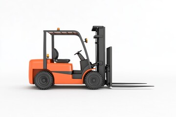 Forklift on white background