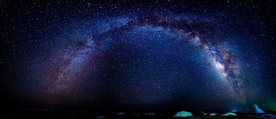 Stunning View of the Milky Way Galaxy Illuminating the Night Sky taken from white desert - Egypt   ...