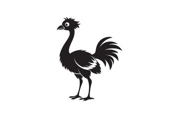 Ostrich silhouette vector illustration, Ostrich silhouette vector