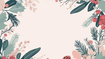 Festive, pastel colours leafs  