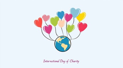 Celebrating global unity and compassion with heart-shaped balloons for International Day of Charity