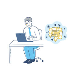 仕事中にお腹が痛い男性・ガスがたまった腸