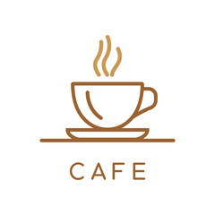 Minimalist Coffee Cup Logo Design for Cafe and Bistro