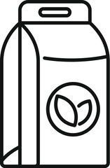 Simple and modern line icon illustration representing a packaging box for eco friendly products