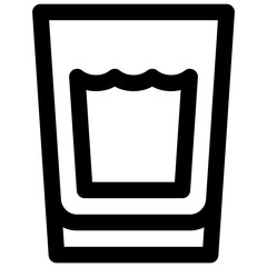 Glass of water. Editable stroke vector icon.