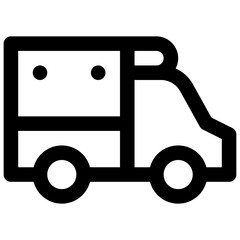 Ambulance. Editable stroke vector icon.