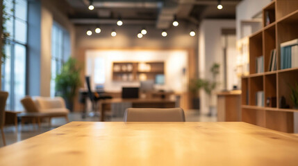 Empty blurred modern office for backgrounds