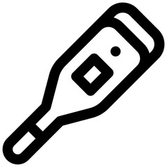 Thermometer. Editable stroke vector icon.