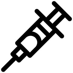 Syringe. Editable stroke vector icon.