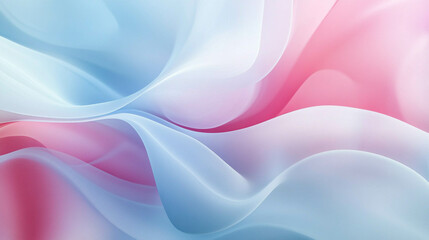 Fototapeta premium Light blue, light pink, and white abstract curved art for backgrounds