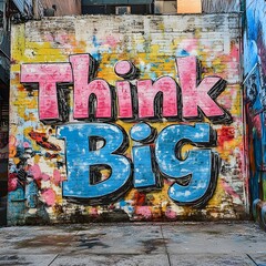 Think Big Graffiti Wall Art Urban Street Art
