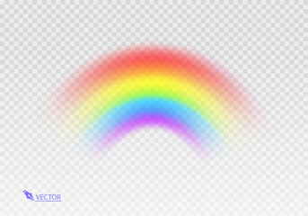 Graphic rainbow with transparent background  Shape arch realistic isolated on white transparent background. Colorful light and bright design element