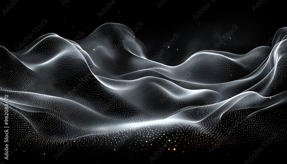 Canvas Prints dark space wave pattern flowing underwater, futuristic glowing galaxy generated by ai