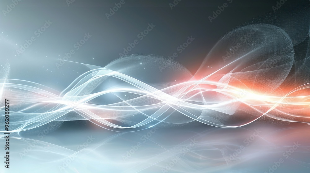 Aufkleber elegant abstract white background with subtle flowing texture and glowing design element