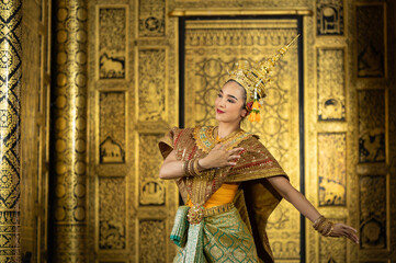 Pantomime (Khon) is traditional Thai classic masked play enacting scenes from the Ramayana with a...