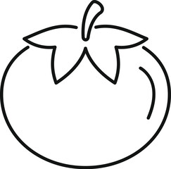 This simple tomato line icon represents freshness and healthy eating habits