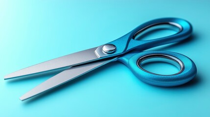 Blue Scissors on a Blue Background