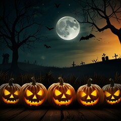 Fototapeta premium halloween background with pumpkin