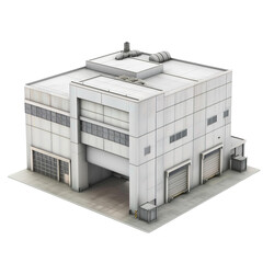 3d render of a factory