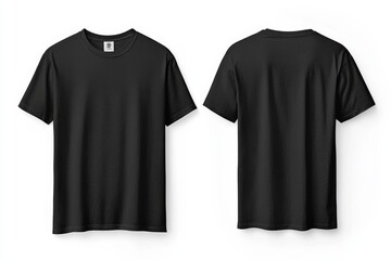 Naklejka premium Black Tshirt Mockup Front and Back Isolated created with Generative AI