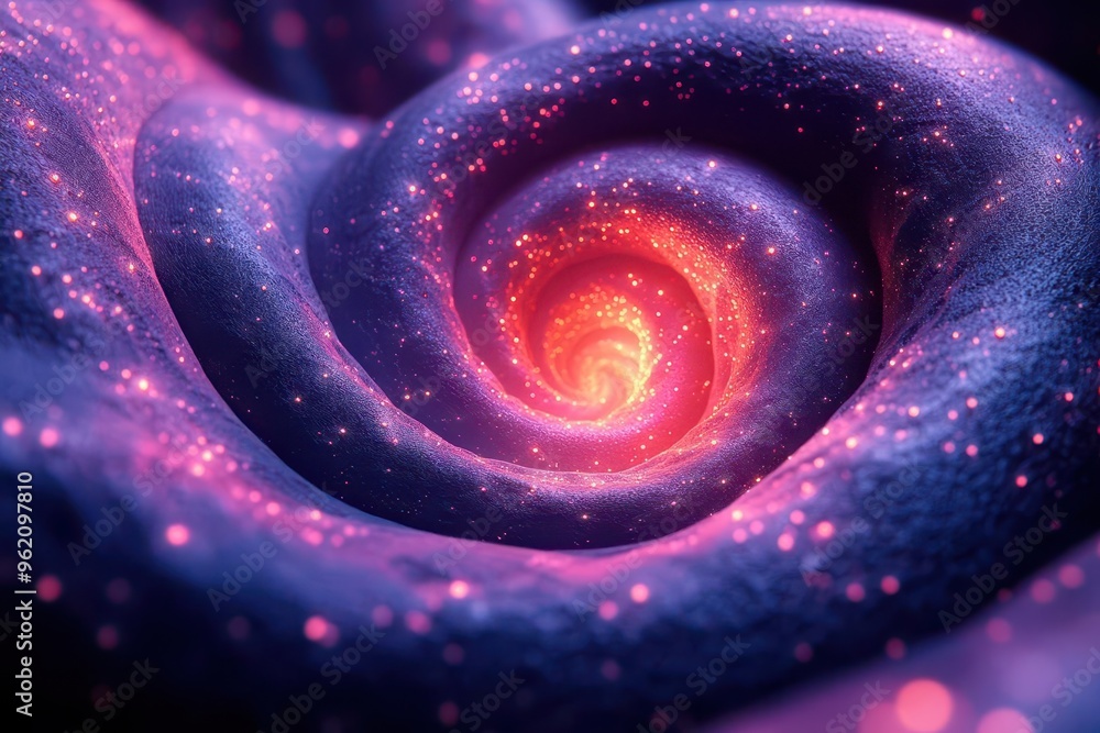 Wall mural mesmerizing 3d fractal vortex with iridescent hues spiraling into infinity pulsating with hypnotic e