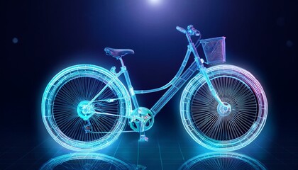 Fototapeta premium a digital hologram of a bicycle.