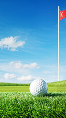 Obraz premium Closeup of Golf Ball on Green Fairway