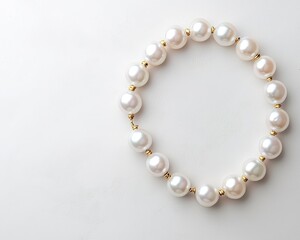 Obraz premium Close-up of a bold statement necklace featuring oversized pearls and gold accents, Jewelry, Fashion accessory