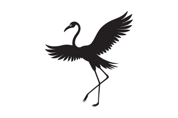Flamingo silhouette vector illustration, Flamingo silhouette vector, Silhouette 
