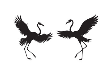 Flamingo silhouette vector illustration, Flamingo silhouette vector, Silhouette 