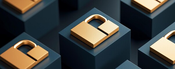 A collection of golden padlocks arranged on dark surfaces, symbolizing security, protection, and digital safety concepts.