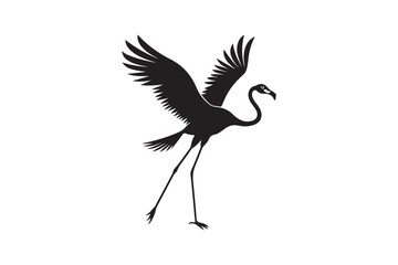 Flamingo silhouette vector illustration, Flamingo silhouette vector, Silhouette 