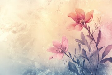 Delicate Pink Flowers on a Softly Colored Background