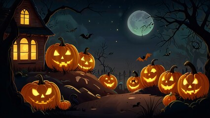 halloween background with pumpkin