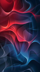 The abstract background featuring red and blue gradients with flowing wave patterns is ideal for digital design and creative projects, offering a vibrant and dynamic aesthetic